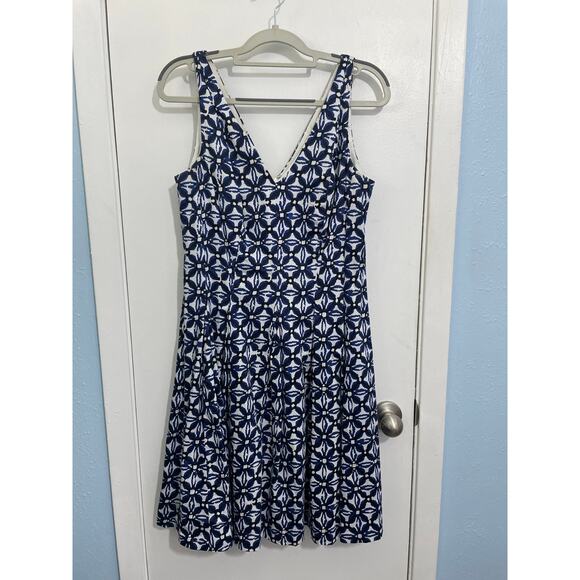 Lauren Ralph Lauren Dress Size 10 Blue Sleeveless Summer Preppy Country Club - Picture 1 of 8